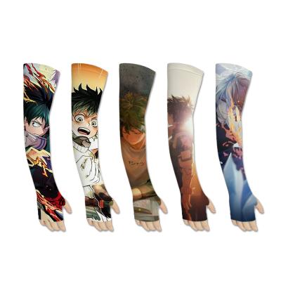 China Breathable My Hero Academia Anti-sleeve Lvgu Ikuhisa Anti-sleeve Unisex Hero Academia Riding Gloves Ice Basketball Outdoor Silk Sleeve for sale