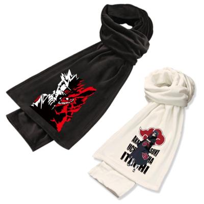 China Mink Cloth Scarf Factory Custom Children's Anime Printing Black And White Scarf OEM Personalized Winter Scarf for sale