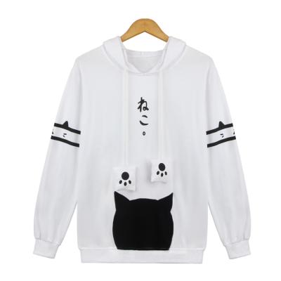 China Anti-shrink game Neko Atsume clothes slave cat casual sweater long sleeve autumn hoodie cute ladies clothing for sale