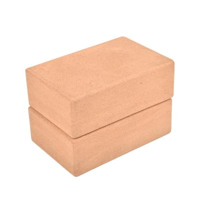 China Yoga Fitness Sports Accessories Natural Comfortable Round Edge Multi Size Fitness And Exercise Improve Balance Resistance Cork Yoga Block Wholesale for sale