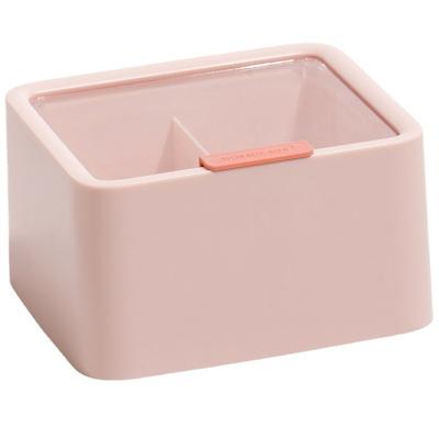 China Double Layer Makeup Cotton Storage Box Cotton Pad Lipstick Viable Simple Division With Lid Storage Box Hair Desk Card Storage for sale