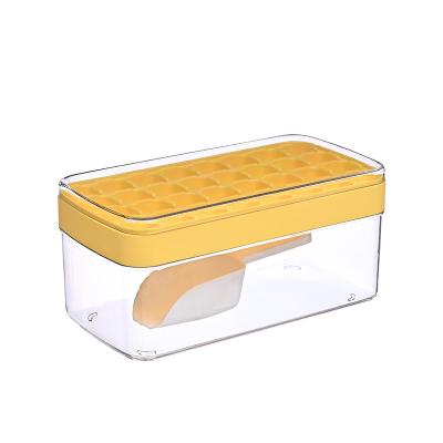 China Sustainable Ice Cube Mold Storage Box Knocked Capacity Homemade Ice Cube With Lid Refrigerator Storage Food Grade for sale