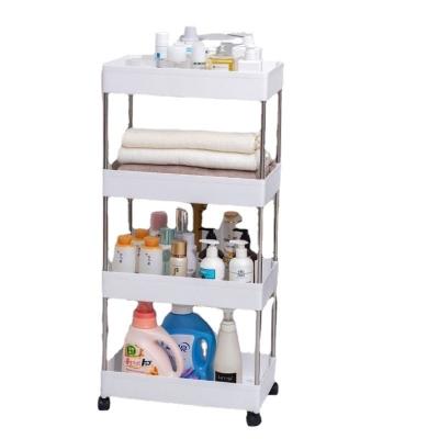 China Morden Kitchen Bedroom Living Room Folding Rack Organizer with Wheels Foldable Storage Shelves for sale