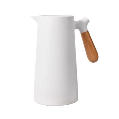 China Keep Warm European Heat Insulation Kettle Wood To Handle Simple Wind Coffee Pot Household Fashion Ins Wholesale for sale