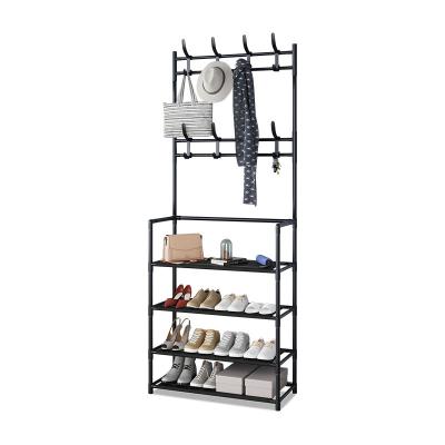 China (Other) Embedded Floor-to-Ceiling Single Household Adjustable Household s Multi-Functional Coat And Hat Rack Shoe Rack Bedroom Living Room Hangers for sale