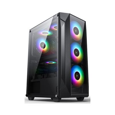 China With Fan Special Offer 0.5mm SPCC Tempered Glass ATX/M-ATX/ITX Computer Case With 6 RGB Fan Chassis Size 330*200*445mm for sale