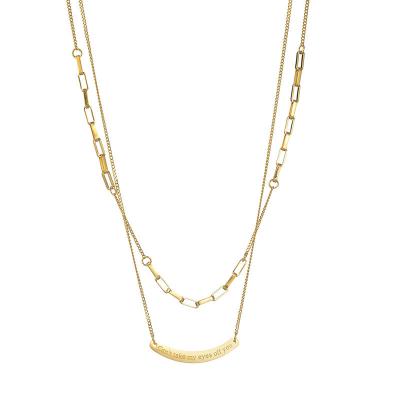 China Europe and America hot sale fashionable custom 18K 24k PVD plated gold women 316 stainless steel layered pendant necklace for sale