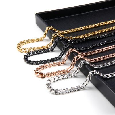 China Wholesale Vintage Europe and America Stainless Steel 18K Gold Miami Cuban Link Hip Hop Thick Chain Necklace For Women Man for sale