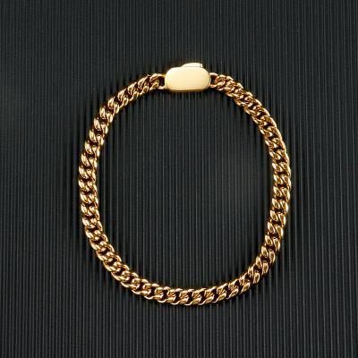 China Custom Cuban Link Men's Chain Link Men's Wholesale Hip Hop Miami Stainless Steel 14k 18k Gold Plated Cuban Chain Necklace Bracelets Bangle for sale