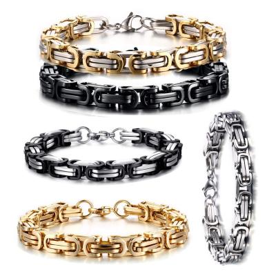 China European and American titanium steel unisex bracelet hand catenary stainless steel chain bracelet square buckle bracelet width for sale