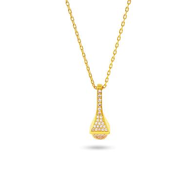 China TRENDY 18K gold plated pyramid necklace with diamonds, vintage accessories, fashion necklace for sale