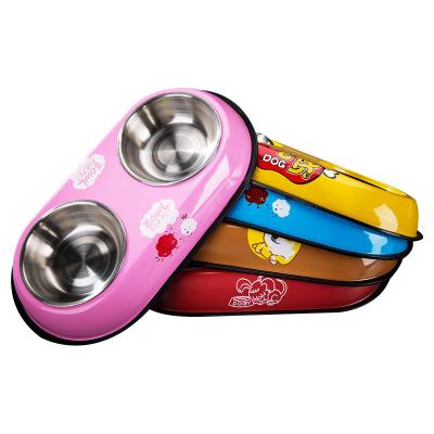 China Non-automatic Cat Bowl Pet Food Drinking Bowl Dish Non-slip Stainless Steel Wholesale for sale