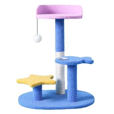 China Sustainable Cat Tree, A Small Scale Shelf Toy, Striping Post Sisal Frame Small Plclimbing Cat Hammock for sale