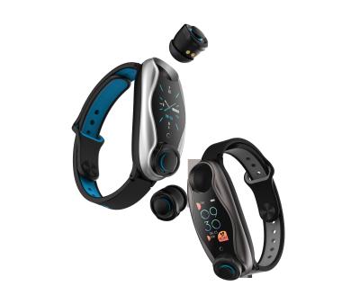 China Fone de ouvido sem fio 2 de Bluetooth do bracelete magnético do Smart Watch 0.96inch TFT da correia do silicone em 1 à venda