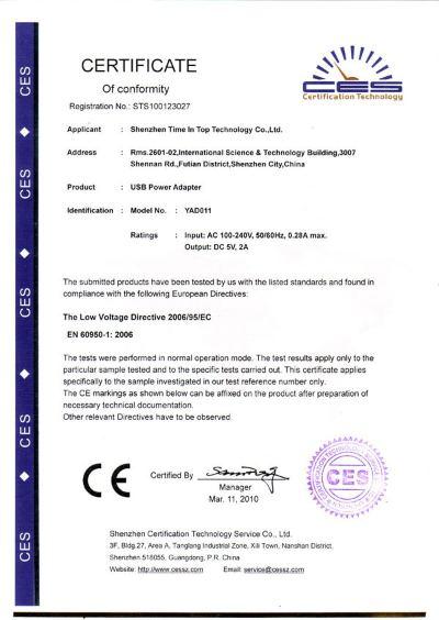 CE - Shenzhen Time In Top Technology Co., Ltd.