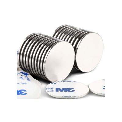 China 3M Adhesive Customized Permanent Cylinder Industrial Magnet High Strength Neodymium Magnet for sale