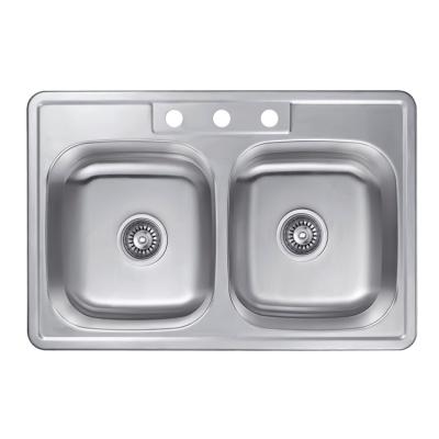 China Without faucet high quality SUS 304 stainless steel hardware to ensure water quality, double kitchen sink customizable for sale