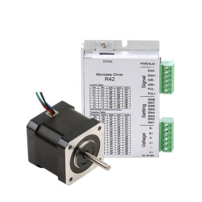 China Industrial Control 42A02 42mm 2 Phase 17 Step Hybrid Driver Nema + R42 Stepper Motor CNC Kit for sale