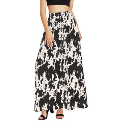 China Anti-wrinkle Custom Floral Prints Spring Lady High Waist Wide Leg Pants Casual Cool Lounge Plus Size Long Pants for sale