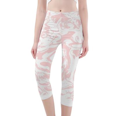 China Anti-wrinkle Custom Logo High Waisted Good Stretch Yoga carpi Pants Women Wearing Tight Yoga Cropped Pants For Women for sale