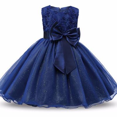 China Handmade Flower Girl Dresses Children Birthday Party Kids Breathable Medium Sleeveless Dresses for sale