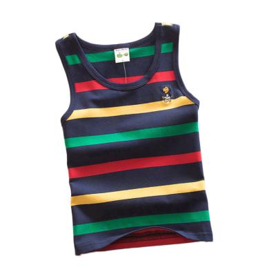 China Kids Anti-Shrink Summer Boy Pure Cotton Vest Stripe T-Shirt for sale