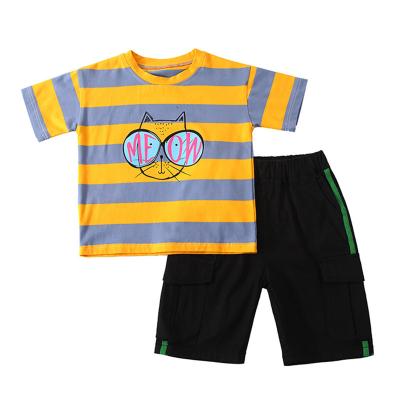 China Formal Boy's Summer Striped Suit 2020 New Boy's Two-Piece Suit For Children 9 To 13 Years for sale