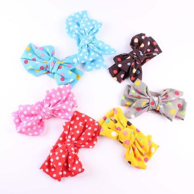 China Popular Baby Infant Bow Tied Headwraps Printed Wide Headband For Kids Girl for sale