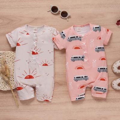 China Spandex/Cotton 2021 New Fashion Baby Romper Spring Cute Kitchen Utensils Printed Cute Jumpsuit Children's Rompers for sale