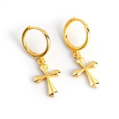 China ODM fashionable women's handmade silver cross earrings jewelry aretes de plata 925 FASHIONABLE 2022 wholesale for sale