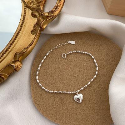 China Casual/sporty customize pulsera de plata vintage jewelry 925 sterling silver women bracelets fit 2022 fashion with heart for sale