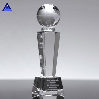 China Japan 2020 hot new products K9 Crystal Glass Globe Award Earth for sale for sale