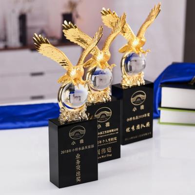 China NEW K9 metal material from China Eagle Crystal Trophy Award Sublimation Award Crystal Trophy Cup for sale