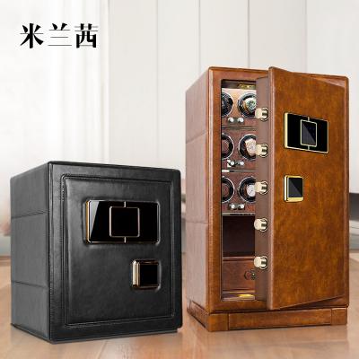 China M&Q Hot Selling Safe Box Leather Customize Security Smart Watch Winder Safe Box For Home And Office HP for sale