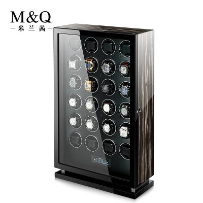 China 2021 Automatic Watches Winder Custom Black Paint Logo Wooden Watch Box Case Packaging Luxury Watch Winder for sale