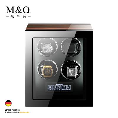 China Luxury Premium Automatic Watch Winder Wooden Watch Shaker Luxury For 2 Grid Men's Watch Organizer for sale