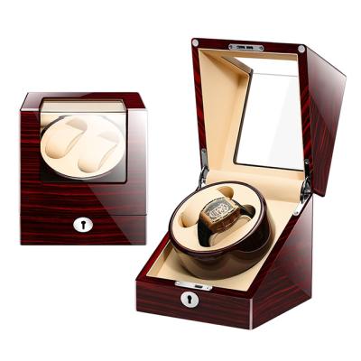 China China Supplier Mabuchi Hot Selling M&Q 2+0 Handmade Wooden Automatic Planet Double Motor Rotating Watch Winder Box for sale