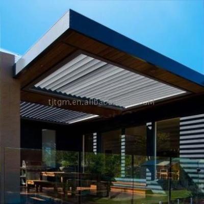 China Easily Assembled Luxury Garden Patio Pergola Gazebo Aluminum Gazebo With Shades Retractable Car Parking Awning Tent for sale