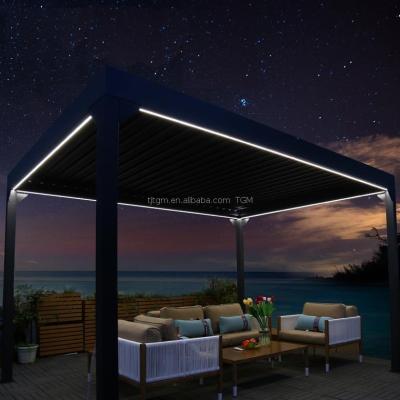 China Easily Assembled Outdoor Opening Waterproof Aluminum Roof Vergola 3x3 Roof Pergola for sale