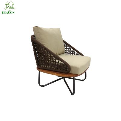 China Modern Modern Style All Handmade Outdoor Furniture Rope Rattan Weaving Sofa Set For Garden Or Patio Use for sale