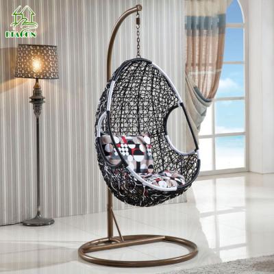 China Contemporary Outdoor Hanging Wicker Swing Chair Rattan Egg Chair Rattan Chair Leisure Patio Swing for sale