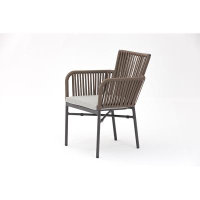 China Modern Outdoor Patio Armchair Furniture Rope Aluminum Weave Outdoor Dining Chair for sale