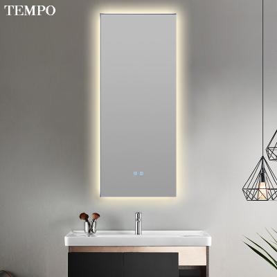 China Bright Thick Cardboard Packaging Super Long Led Mirror Can Be Makeup Led Mirror Touch Switch Bathroom Reverse Light for sale