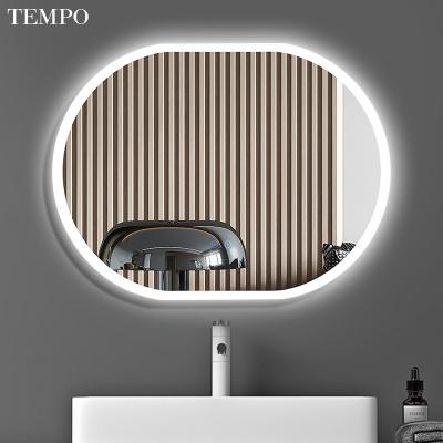 China Factory Price SAA 3 Color Changeable Illuminated Bath Wall Mounted Mirror Led Mirror Anti Fog for sale