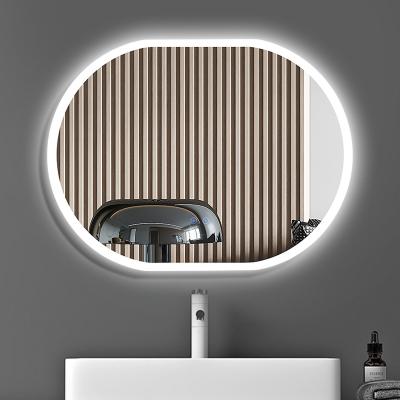 China Factory Price SAA 3 Color Changeable Illuminated Bath Wall Mounted Mirror Led Mirror Anti Fog for sale