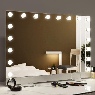 China 2021 Dressing Table Mirror Lighted Vanity Makeup Hollywood Mirror Big Hollywood Lights Plug In for sale