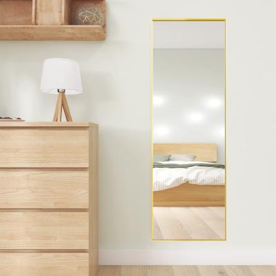 China OEM / ODM High Standard Modern Wall Hanging Framed Gold Dressing Integral Mirror for sale