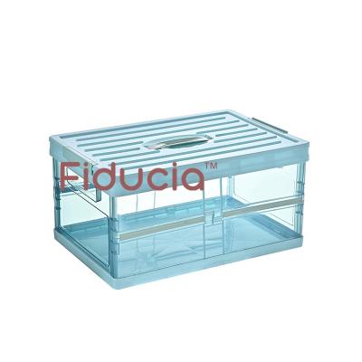 China New Clear Plastic Folding And Detachable Storage Box With Handle Household Organizer Folding Container Plastic Storage Boxes for sale