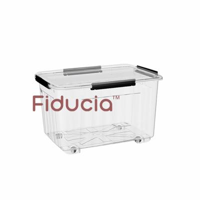 China 2021 factory extra large clear plastic viable storage totes large storage boxes on wheels toy storage boxes for sale