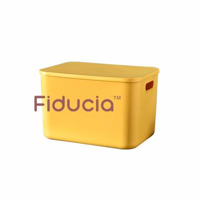 China 2021 Fiducia Amazon Viable Hot Selling Plastic Wardrobe Storage Box With Cover Increase Stackable Capacity Household Multifunctional Bin for sale